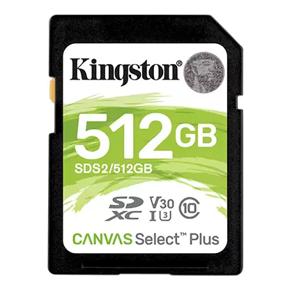 כרטיס זיכרון Kingston 512GB Canvas Select Plus UHS-I SDXC Memory Card