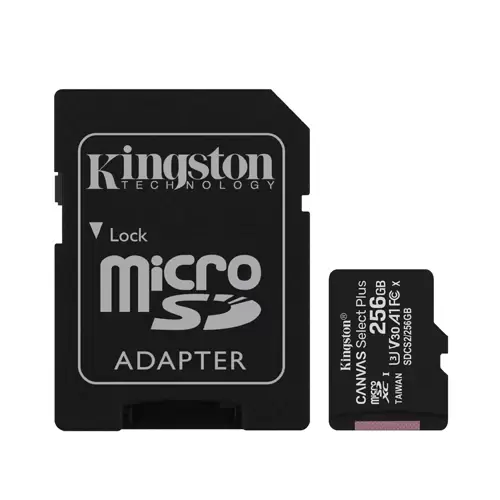 כרטיס זיכרון 256GB micSDXC Canvas Select Plus 100R A1 C10+ADP