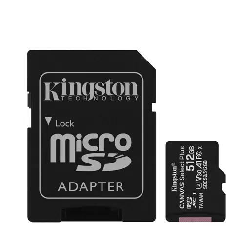 כרטיס זיכרון 512GB micSDXC Canvas Select Plus 100R A1 C10+ADP