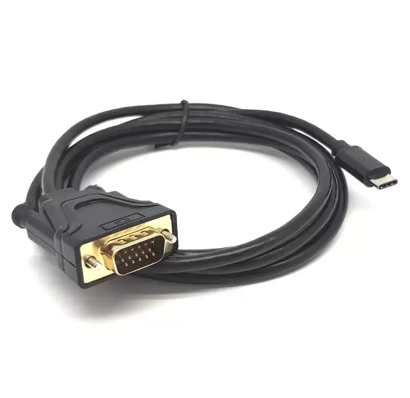 כבל מחיבור USB3.1 Type C לחיבור Gold Touch 1.8m VGA תמונה 3