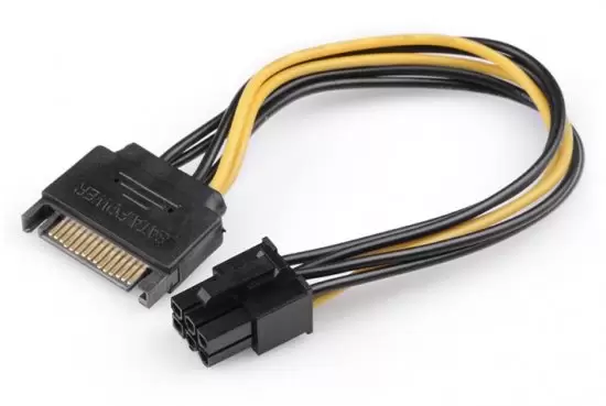 כבל חשמל 15Pin SATA זכר ל- PCIe 6Pin נקבה Gold Touch תמונה 3