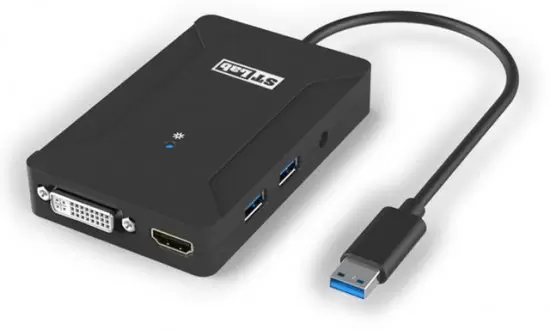 תחנת עגינה STLab U-1100 USB 3.0 Mini Dock HDMI + DVI + Hub