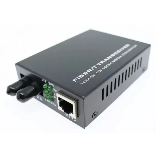 ממיר אופטי Luggar LU-MC100-ST 10/100TX-100Base (ST) MM Duplex 2Km Media Converter