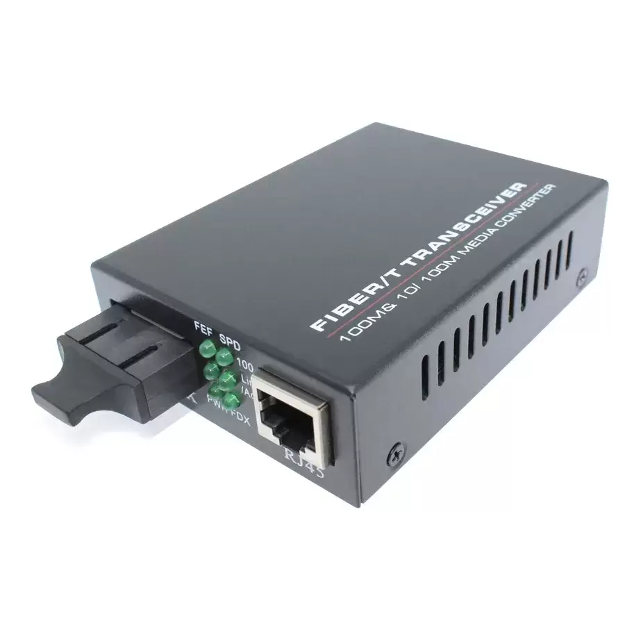 ממיר אופטי Luggar LU-MC100SC-SM 10/100TX-100Base (SC) SM Duplex 2Km Media Converter