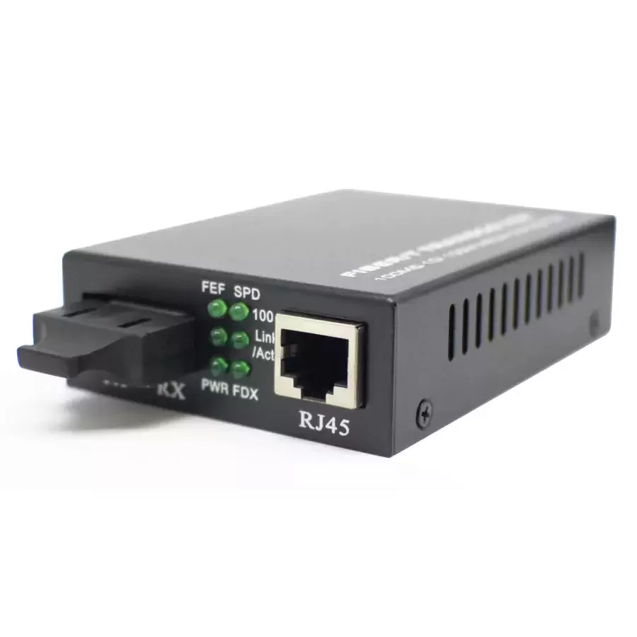 ממיר אופטי Luggar LU-MC100-SC 10/100TX-100Base (SC) MM Duplex 2Km Media Converter