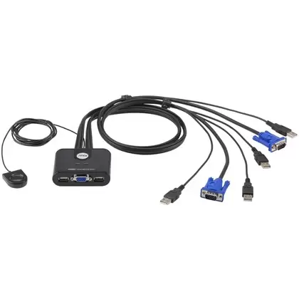 קופסת מיתוג USB VGA Cable KVM Switch ATEN 2-Port דגם CS22U
