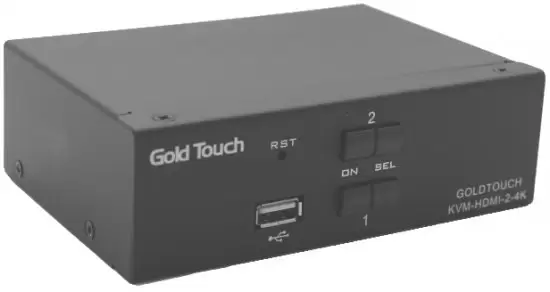 מתג KVM בעל 2 יציאות HDMI באיכות 4K עם חיבורי USB וסאונד Gold Touch KVM-HDMI-2-4K תמונה 3