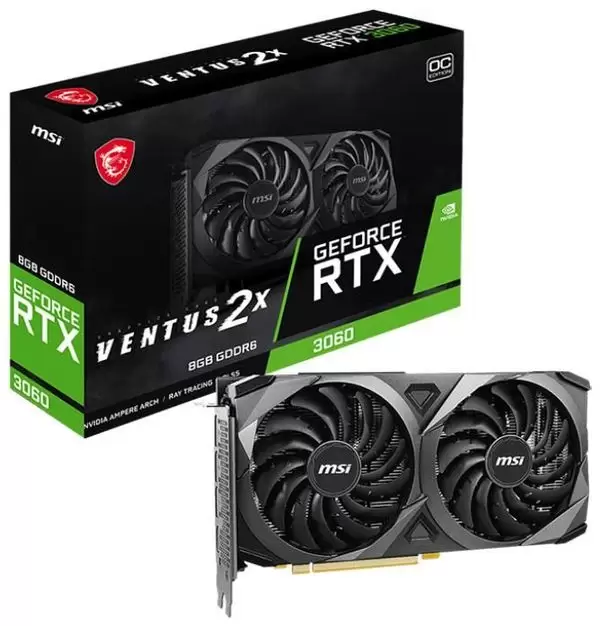 כרטיס מסך למחשב נייח MSI GeForce RTX 3060 VENTUS 2X 8G OC 8GB GDDR6