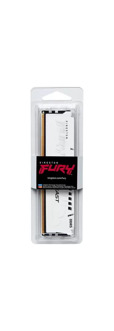 זיכרון וירטואלי 16GB 6000MT/s DDR5 CL40 DIMM FURY Beast White XMP תמונה 2