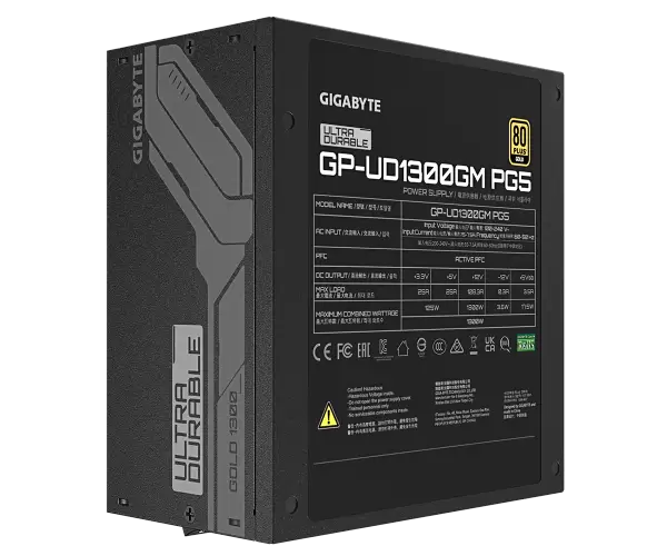 ספק כוח Gigabyte 1300W UD 80Plus GOLD ATX3.0 Fully Modular 140mm תמונה 4