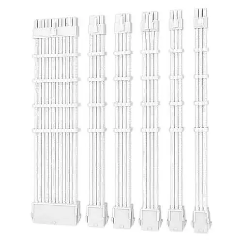 סט כבלים מאריכים Antec PSU Sleeved Ext Cable Kit-White