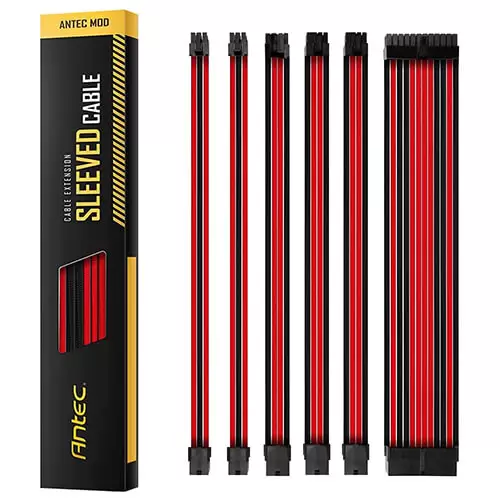 כבלים מאריכים Antec PSU Sleeved Ext Cable Kit-Red/Black