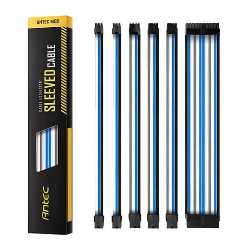 כבלים מאריכים Antec PSU Sleeved Ext Cable Kit-Blue/Grey