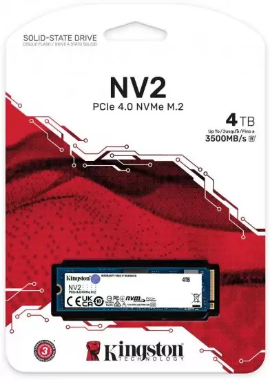כונן Kingston NV2 PCIe 4.0 x4 NVMe M.2 2280 4TB SSD תמונה 2