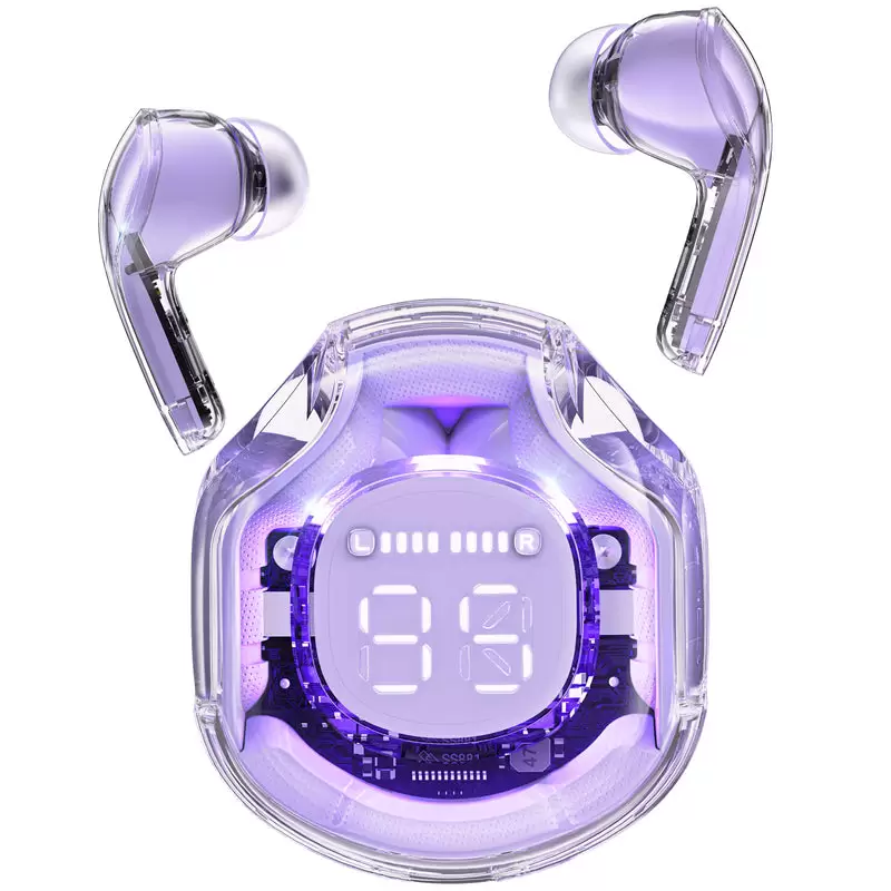 אוזניות בלוטוס AceFast T8 Crystal Purple earbuds סגול