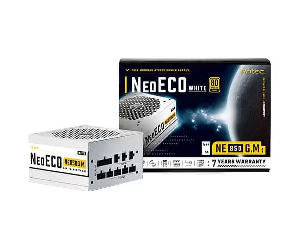 ספק כוח Antec NeoEco Gold Modular 850W White 120mm Silent Fan