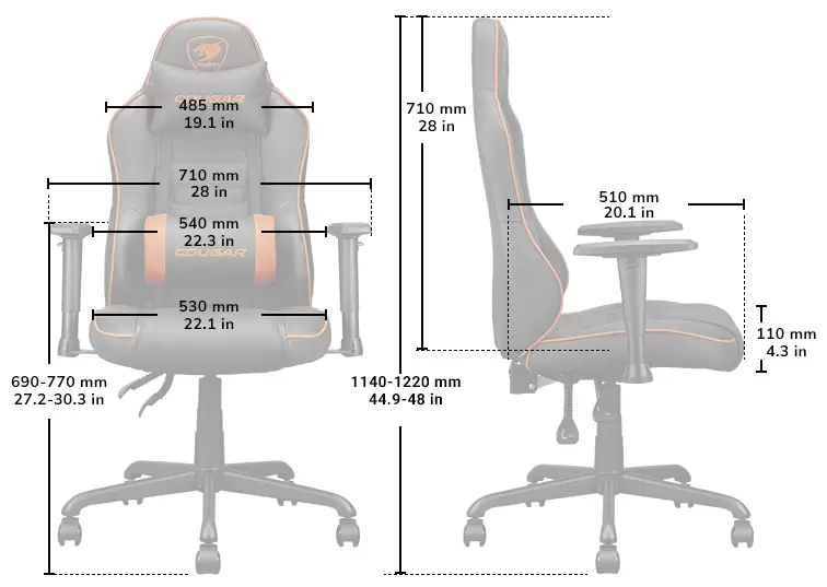 כסא גיימינג COUGAR Fusion SF gaming chair כתום שחור תמונה 4