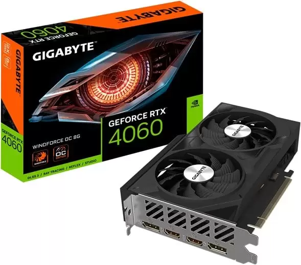 כרטיס מסך Gigabyte GeForce RTX 4060 WINDFORCE OC 8GB Graphics Card