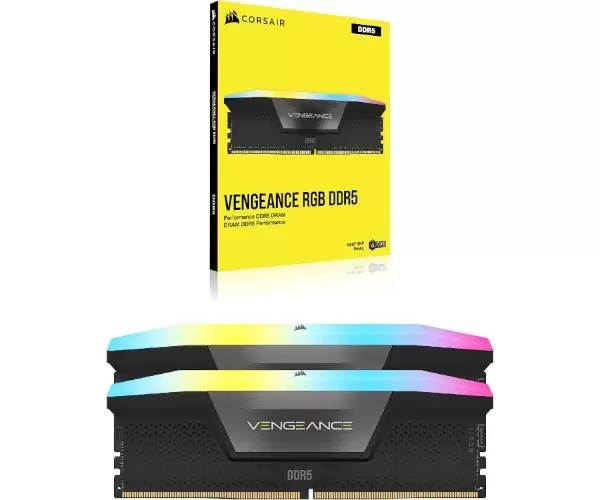 ז. לנייח CORSAIR VENGEANCE RGB 64GB 2x32GB DDR5 6000MHz C40 תמונה 3