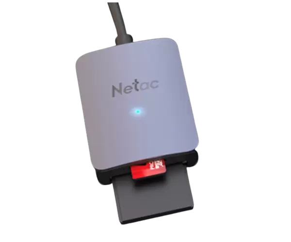 קורא כרטיסים Netac Memory card Reader WK12 usb 3.0 Type-C mSD/SD תמונה 2