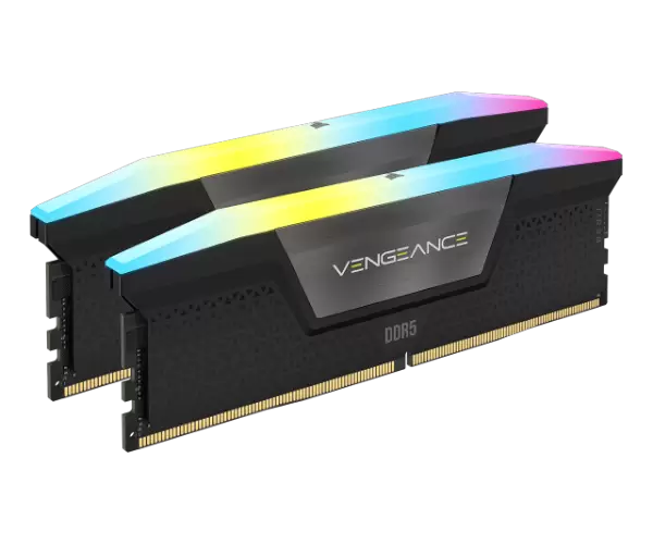 ז. לנייח CORSAIR VENGEANCE RGB 64GB 2x32GB DDR5 6000MHz C30 תמונה 2