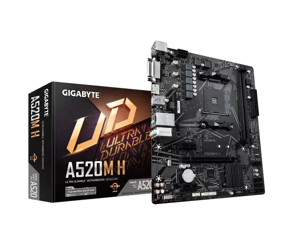 לוח אם למעבדי Gigabyte A520M H 1.2 AM4 AMD Ryzen