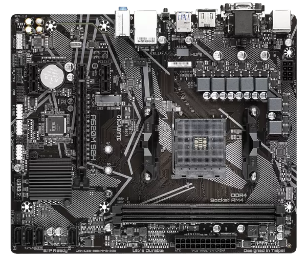 לוח אם למעבדי Gigabyte A520M S2H 1.2 VGA DVI HDMI AM4 AMD תמונה 3