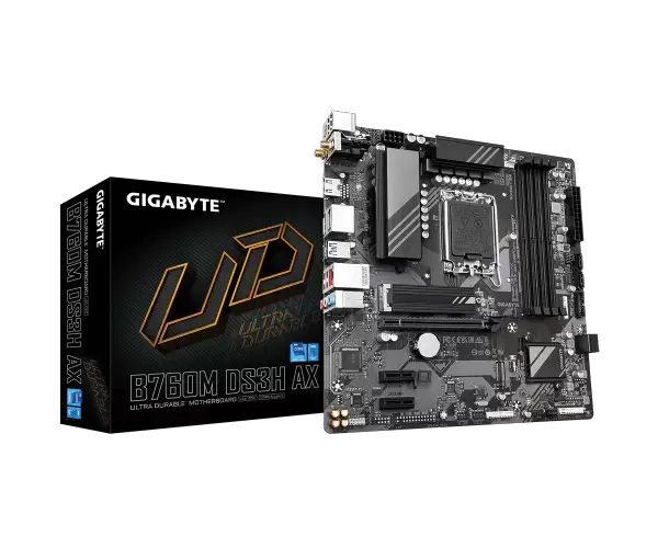 לוח אם אינטל Gigabyte B760 DS3H AX DDR5 ATX DP HDMI LGA1700 WIFI6