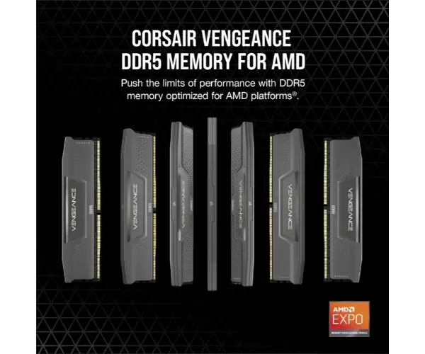 ז. לנייח Corsair VENGEANCE 64GB 2x32 DDR5 6000MHz C40 EXPO תמונה 3