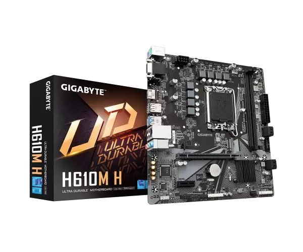 לוח לאינטל דור 12 Gigabyte H610M H DDR5 VGA HDMI