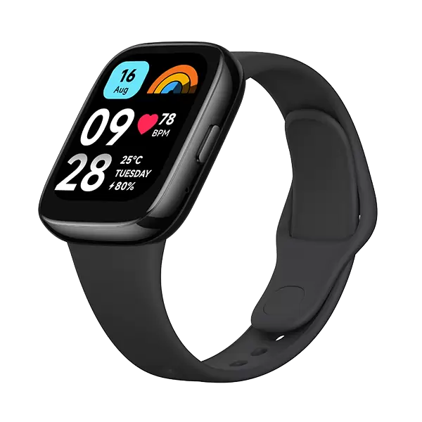 שעון ספורט חכם שיאומי כולל SpO2 (אחוז חמצן בדם) דופק ו- GPS דגם Redmi Watch 3 בצבע שחור