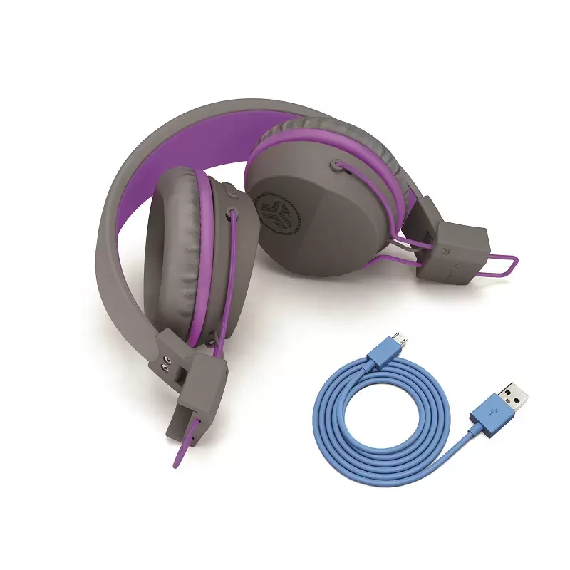 Jbuddies StudioBT GP אוזניות לילדים wireles אפור סגול תמונה 2