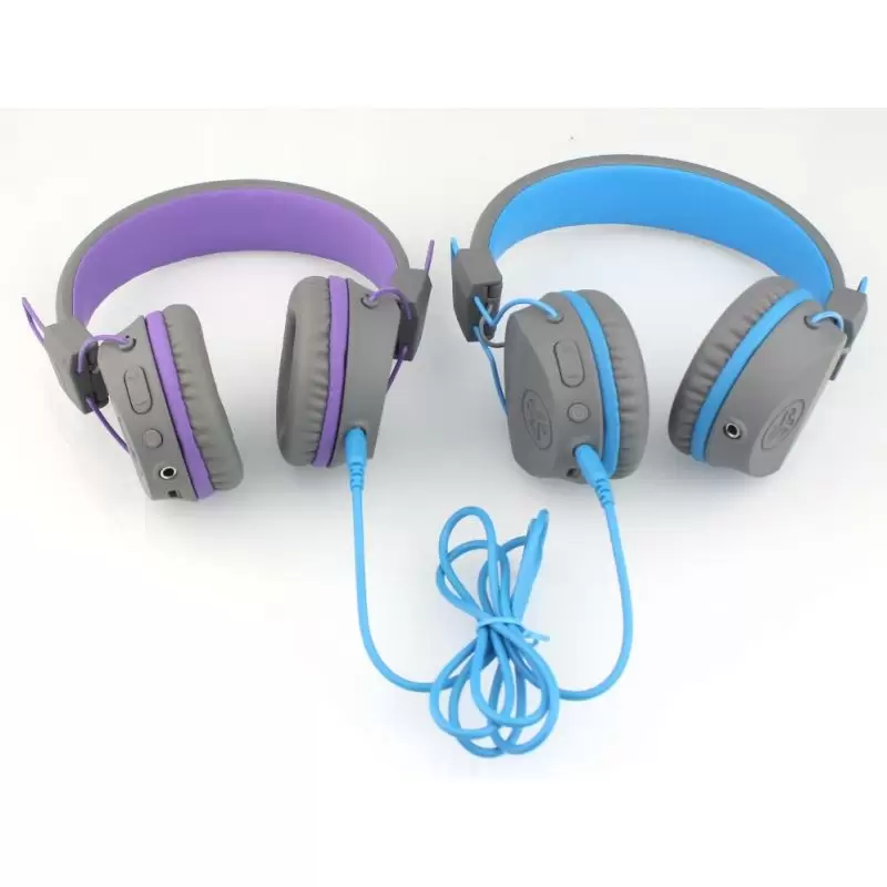 Jbuddies StudioBT GP אוזניות לילדים wireles אפור סגול תמונה 3