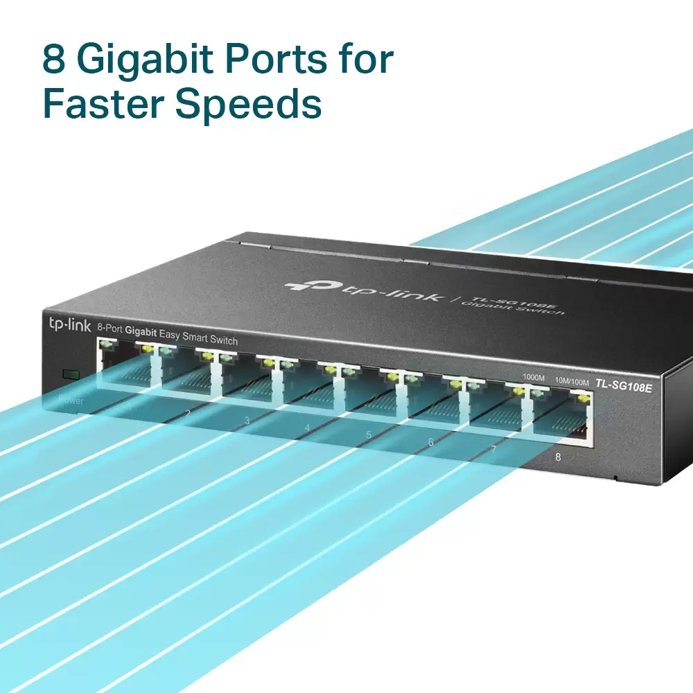 מתג 8 פורטים, התומך במהירות של ‏Gbps‏1‏ תמונה 4