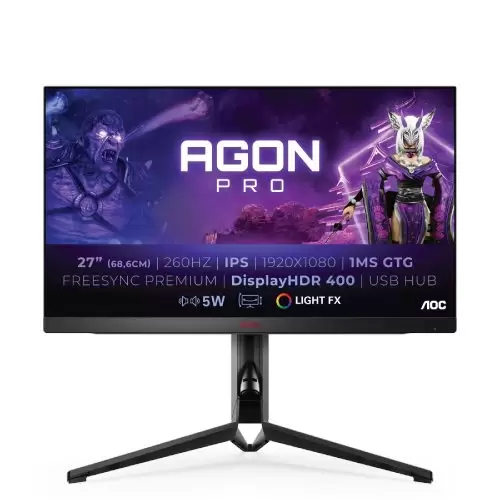 מסך מחשב גיימינג 260Htz 0.5ms AG274FZ ‏27" AOC Agon Pro Full HD