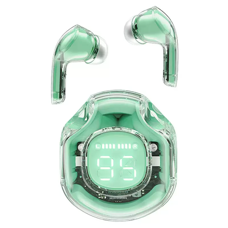 ACEFAST T8 Crystal Mint Green Bluetooth Earbuds - אוזניות אלחוטיות ירוק