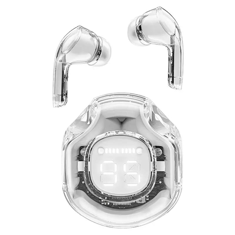 ACEFAST T8 Crystal White Moon Bluetooth Earbuds - אוזניות אלחוטיות לבן