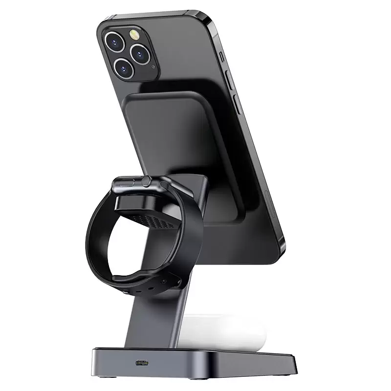 E3 desktop three-in-one wireless charging stand תמונה 3