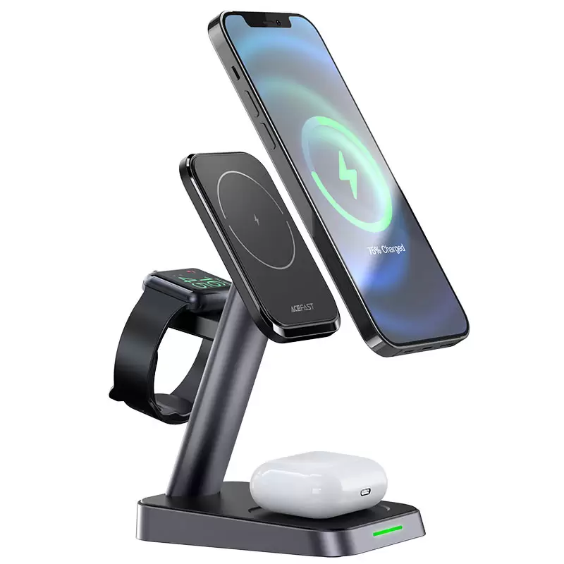 E3 desktop three-in-one wireless charging stand תמונה 4