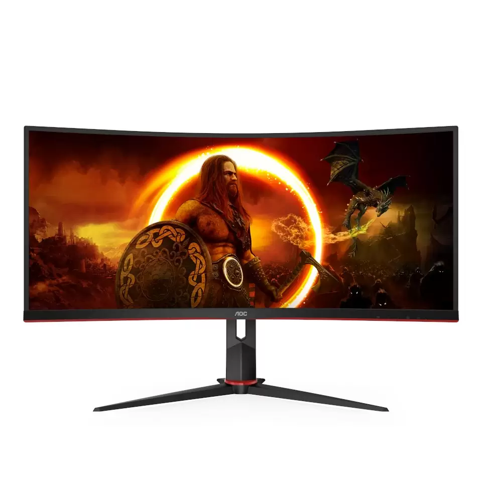 מסך גיימינג  ‎חדשני‎ ,‎מהיר‎ ‎קעור AOC ‎ 34'' ‎144 Hz VA 1ms