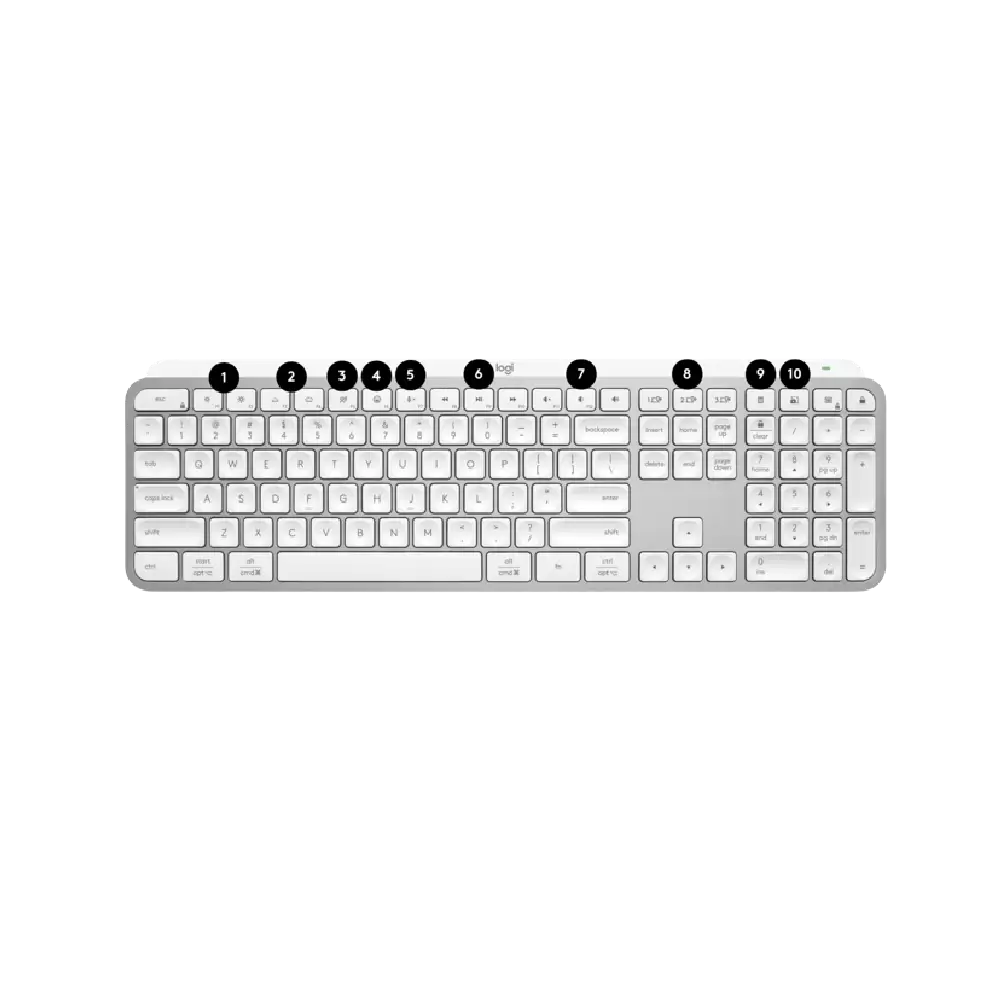 מקלדת אלחוטית מוארת Logitech MX Keys S – צבע לבן תמונה 5