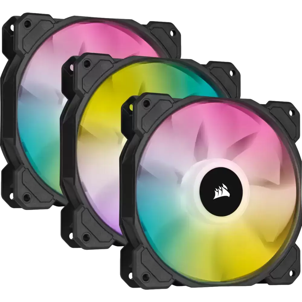 3 מאווררים 120 מ”מ + בקר שליטה –iCUE SP120 RGB ELITE 3 Pack + Lighting Node CORE