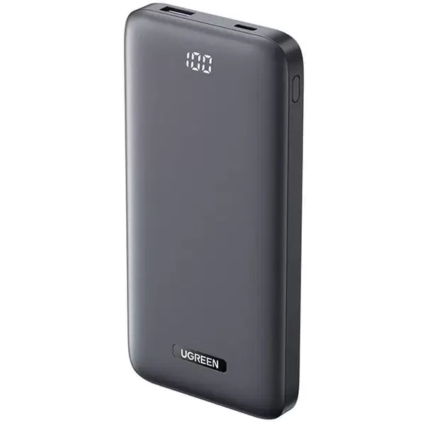 מטען נייד בעל טעינה מהירה עם יציאת USB-A ו USB-C בהספק 10K בצבע שחור תמונה 2