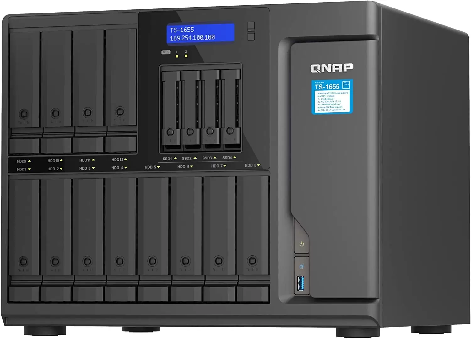 כונן קשיח QNAP NAS 12-BAY ATOM TS-1655-8G תמונה 4