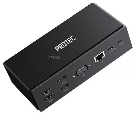 תחנת עגינה PROTEC USB/USB-C DUAL DISPLAY Docking Station