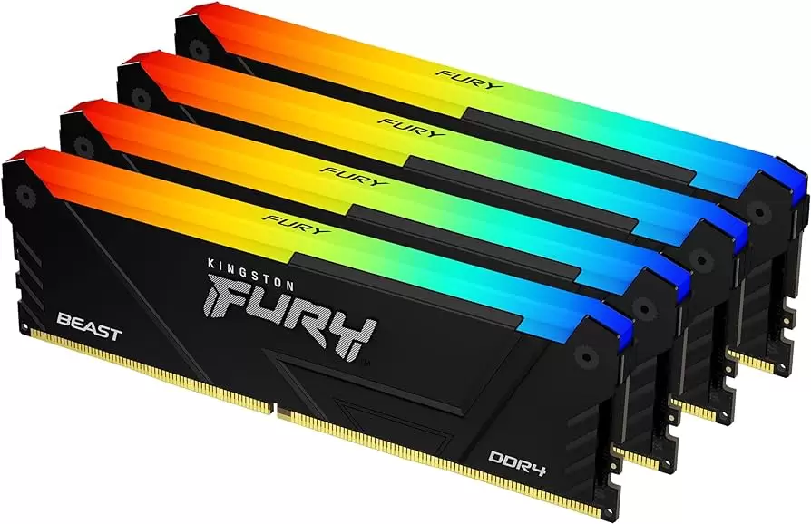 זיכרון לנייח 128GB 2666Mhz DDR4 CL16 DIMM (Kit4) FURY Beast RGB