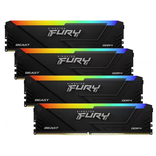 זיכרון לנייח 64GB 3200Mhz DDR4 CL16 DIMM (Kit4) 1Gx8 FURY Beast RGB