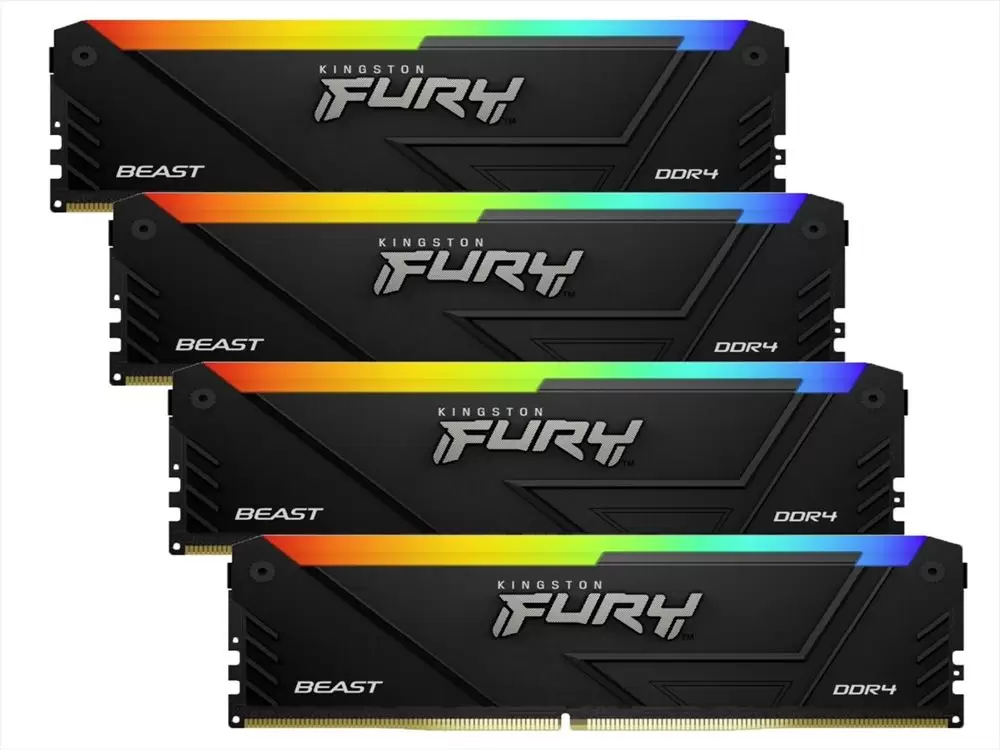 זיכרון לנייח 64GB 2666Mhz DDR4 CL16 DIMM (Kit4) 1Gx8 FURY Beast RGB