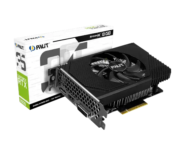 כרטיס מסך Palit RTX 3050 Strom X 8GB Single Fan HDMI DVI DP 128BI