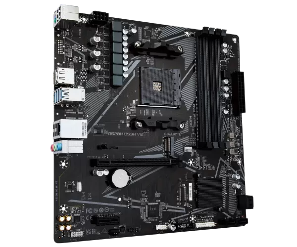 לוח למעבדי Gigabyte A520M DS3H V2 1.1 AM4 AMD Micro-Atx תמונה 3